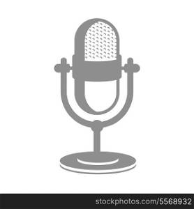Retro microphone grey icon isolated vector illustration