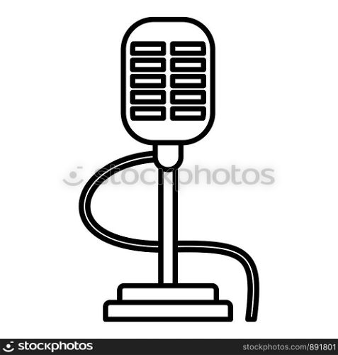 Retro microphone icon. Outline retro microphone vector icon for web design isolated on white background. Retro microphone icon, outline style
