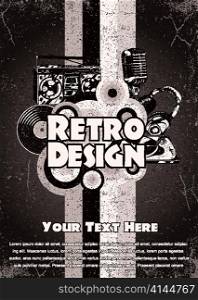 retro music poster vector illustration