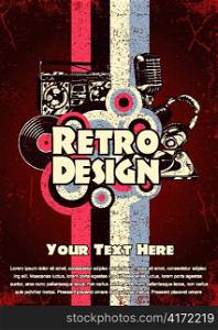 retro music poster vector illustration