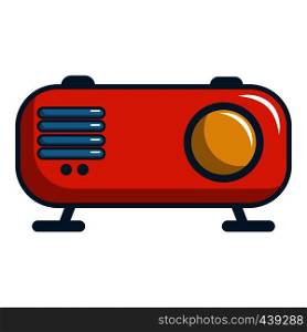Retro orange radio receiver icon. Cartoon illustration of retro orange radio receiver vector icon for web. Retro orange radio receiver icon, cartoon style
