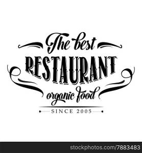 retro organic food restaurant poster, illustration in vector format