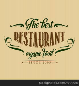 retro organic food restaurant poster, illustration in vector format