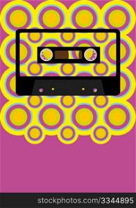 Retro Party Background - Audio Casette Tape on Multicolor Wallpaper
