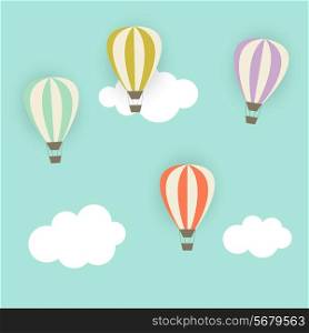 Retro Pattern with Air Balloons Vector Illustration EPS10