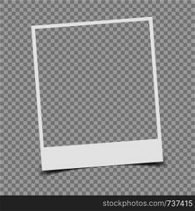 Retro photo frame with shadow. Vector illustration