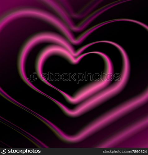 Retro pink heart card with colorful aberrations