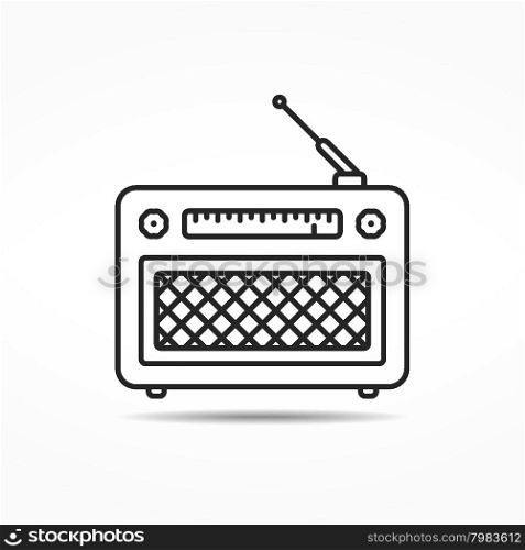 Retro Radio Line Icon
