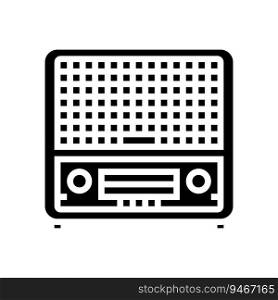retro radio music glyph icon vector. retro radio music sign. isolated symbol illustration. retro radio music glyph icon vector illustration
