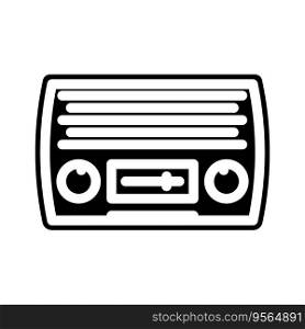 retro radio music glyph icon vector. retro radio music sign. isolated symbol illustration. retro radio music glyph icon vector illustration