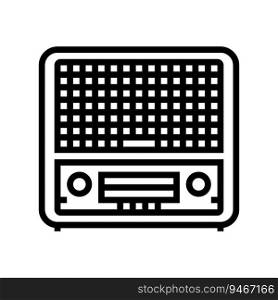 retro radio music line icon vector. retro radio music sign. isolated contour symbol black illustration. retro radio music line icon vector illustration
