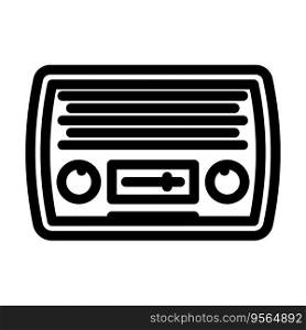 retro radio music line icon vector. retro radio music sign. isolated contour symbol black illustration. retro radio music line icon vector illustration