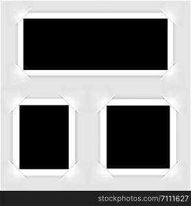 Retro realistic photo frame isolated on white background for template photo design. vector illustration