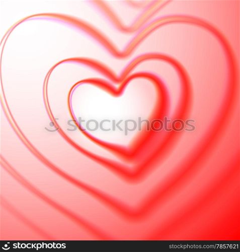 Retro red heart card with colorful aberrations