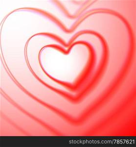 Retro red heart card with colorful aberrations