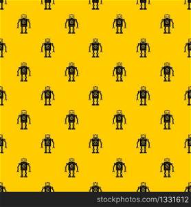 Retro robot pattern seamless vector repeat geometric yellow for any design. Retro robot pattern vector
