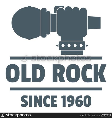 Retro rock music logo. Simple illustration of retro rock music vector logo for web. Retro rock music logo, simple gray style
