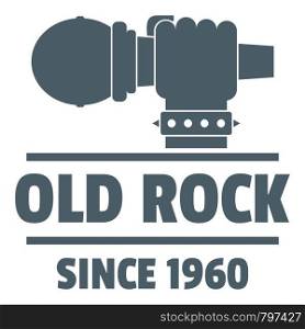 Retro rock music logo. Simple illustration of retro rock music vector logo for web. Retro rock music logo, simple gray style