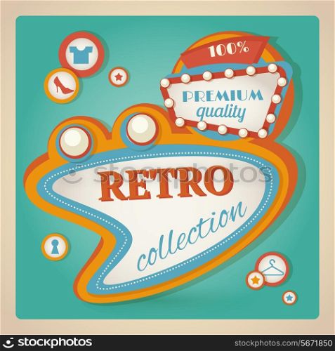 Retro sale discount premium quality speech bubble promotion poster vector illustration