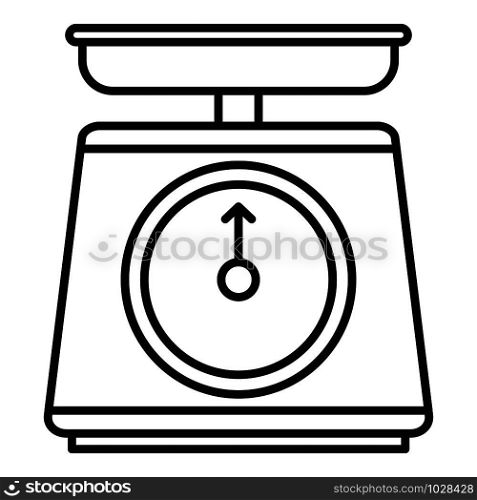 Retro scales icon. Outline retro scales vector icon for web design isolated on white background. Retro scales icon, outline style