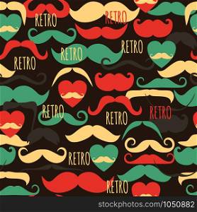 Retro seamless pattern. Retro seamless pattern with retro moustage