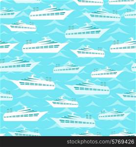 Retro seamless travel pattern of cruise liners.