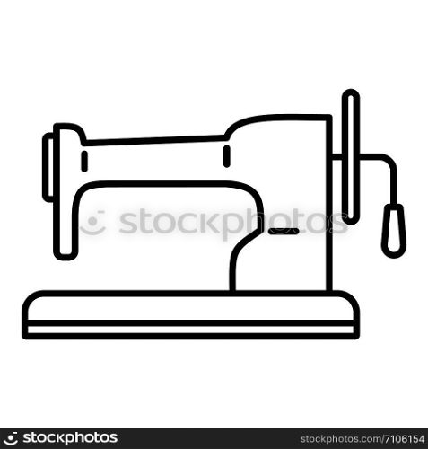 Retro sew machine icon. Outline retro sew machine vector icon for web design isolated on white background. Retro sew machine icon, outline style