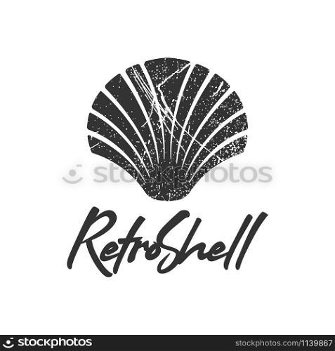 Retro shell logo icon design template vector illustration. Retro shell logo icon design template vector