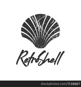 Retro shell logo icon design template vector illustration. Retro shell logo icon design template vector