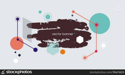 Retro sign in abstract shape, vector background, flat design.