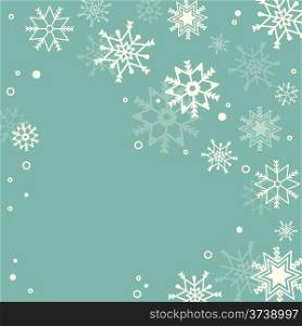 Retro simple Christmas card with white snowflakes
