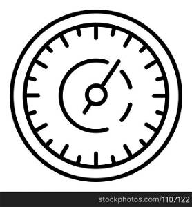 Retro speedometer icon. Outline retro speedometer vector icon for web design isolated on white background. Retro speedometer icon, outline style