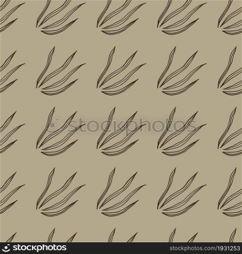 Retro style doodle grasss seamless pattern. Nature botanical wallpaper. Design for fabric, textile print, wrapping, cover. Simple vector illustration.. Retro style doodle grasss seamless pattern. Nature botanical wallpaper.