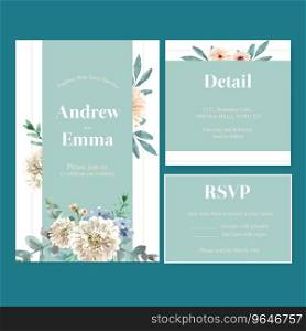 Retro style floral ember glow wedding card design Vector Image