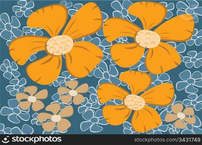 Retro style flower background abstract vector image.