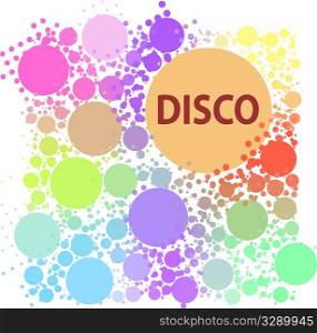 retro style flyer for disco paty - colorful abstract background