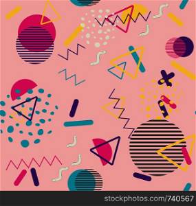 Retro style patterns with geometric elements design.