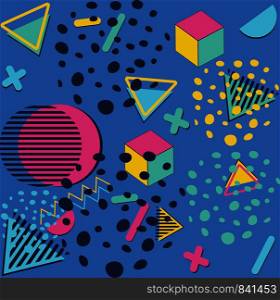 Retro style patterns with geometric elements design.