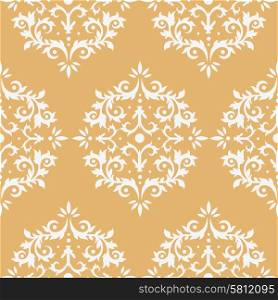 Retro style royal decor damask seamless wallpaper pattern vector illustration. Damask Seamless Pattern