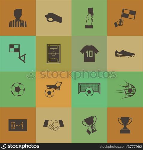 Retro style Soccer football icons vector set.