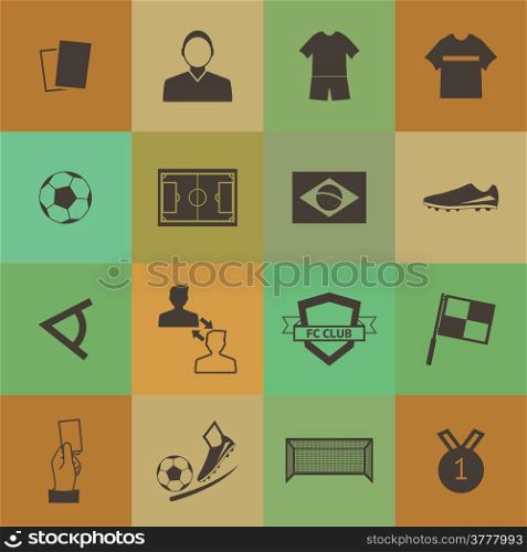 Retro style Soccer football icons vector set.