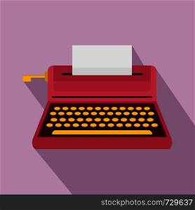 Retro style typewriter icon. Flat illustration of retro style typewriter vector icon for web design. Retro style typewriter icon, flat style