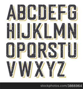 Retro Styled Textured Alphabet