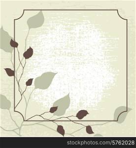Retro styled vector background with brown leaves.