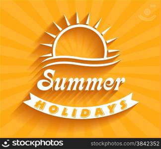 Retro summer holidays labels and signs Vector illustration design elements.