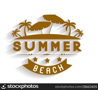 Retro summer holidays labels and signs Vector illustration design elements.