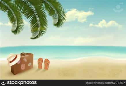 Retro summer vacation background. Vector
