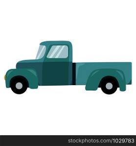 Retro teal truck isolated on white background. Vector Illustration.. Retro teal truck isolated on white background.