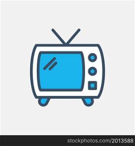 retro television icon filled style