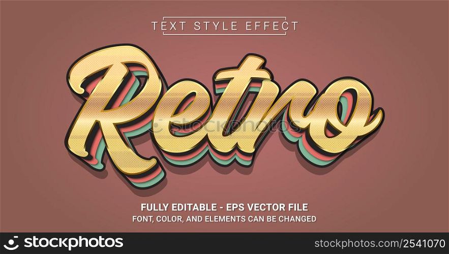 Retro Text Style Effect. Editable Graphic Text Template.